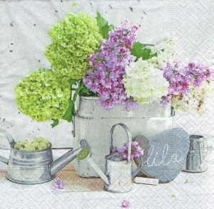 Serwetka decoupage 33x33 cm - kwiaty, hortensje