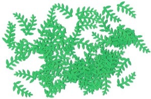 Scrapki papierowe liście, listki 25mm 50szt zielone