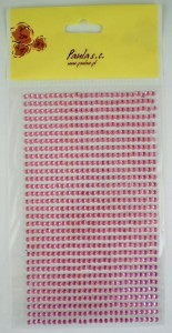 Kryształki samoprzylepne, dżety 3mm - jasno różowe