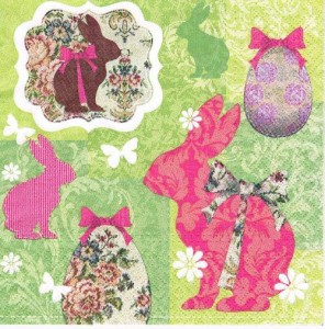 Serwetka decoupage 33x33 cm - zajączki i pisanki