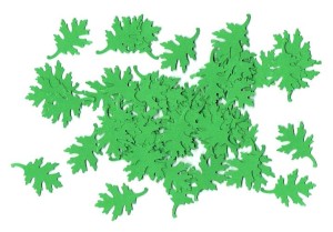 Scrapki papierowe liście, listki 25mm 50szt zielone  