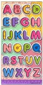 Naklejki, stickersy - litery, literki 