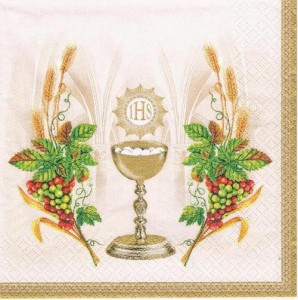 Serwetka decoupage 33x33 cm - Komunia Św, kielich