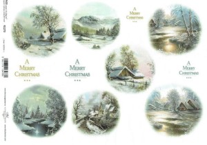 Papier ryżowy A4 ITD do decoupage - pejzaż zimowy, widok