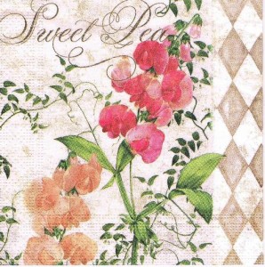 Serwetka decoupage 33x33 cm - kwiaty, groszek