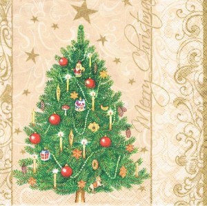 Serwetka decoupage 33x33 cm - choinka