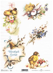 Papier ryżowy A4 ITD do decoupage - Wielkanoc