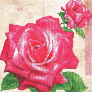 Serwetka decoupage 33x33 cm - kwiaty, róże