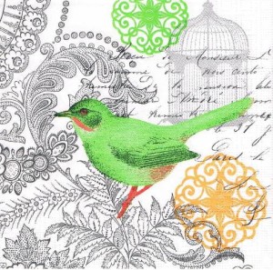 Serwetka decoupage 33x33 cm - ptak, ptaszek