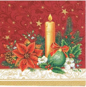 Serwetka decoupage 33x33 cm - świeca, stroik