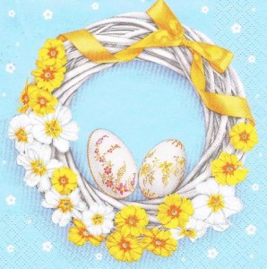 Serwetka decoupage 33x33 cm - wianek, pisanki