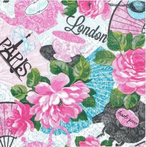 Serwetka ozdobna 33x33  cm - kwiaty