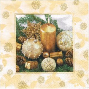 Serwetka decoupage 33x33 cm - świeca, stroik
