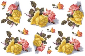 Papier klasyczny A4 do decoupage - kwiaty, róże