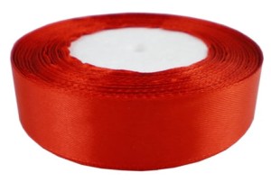 Wstążka satynowa 25mm/22m - czerwona