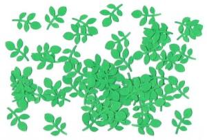 Scrapki papierowe liście, listki 25mm 50szt zielone