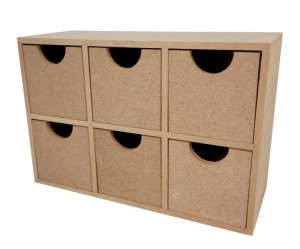 Organizer drewniany na biurko MDF 6 szuflad