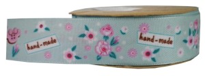 Tasiemka, wstążka w kwiaty 25mm 9m  
