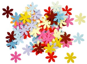 Scrapki papierowe kwiaty, kwiatki 23mm 50szt