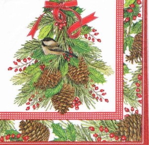 Serwetka decoupage 33x33 cm - stroik, ptaszek