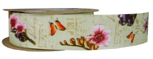 Tasiemka, wstążka Vintage w kwiaty - 50cm