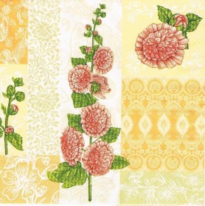 Serwetka decoupage 33x33 cm - kwiaty, malwa