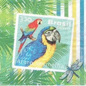 Serwetka decoupage 33x33 cm - ptaki, papugi