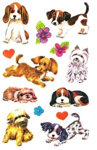 Naklejki, stickersy 3 arkusze - psy, pieski