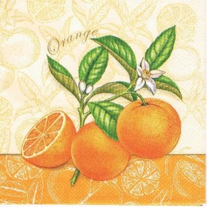 Serwetka decoupage 33x33 cm - owoce, pomarańcze