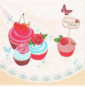 Serwetka decoupage 33x33 cm - muffinki, ciastka