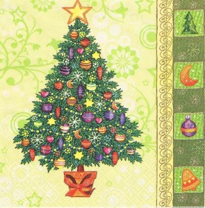 Serwetka decoupage 33x33 cm - choinka