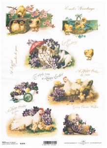 Papier ryżowy A4 ITD do decoupage - Wielkanoc 