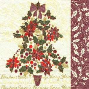 Serwetka decoupage 33x33 cm - choinka