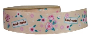 Tasiemka, wstążka w kwiaty 25mm 9m