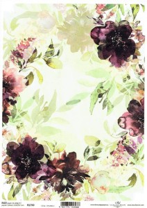 Papier ryżowy A4 ITD do decoupage - kwiaty
