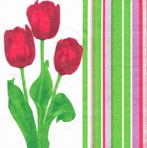 Serwetka decoupage 33x33 cm - kwiaty, tulipany