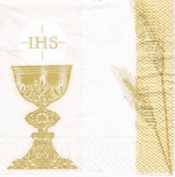 Serwetka decoupage 33x33 cm - Komunia Św, kielich