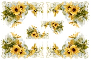 Papier ryżowy A4 do decoupage A - kwiaty, słoneczniki