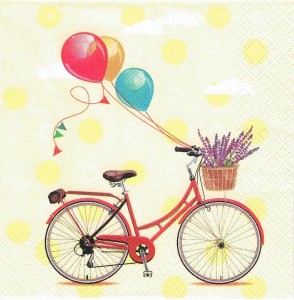 Serwetka decoupage 33x33 cm - rower, balony