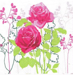 Serwetka decoupage 33x33 cm - kwiaty, róże