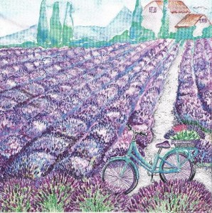 Serwetka decoupage 33x33 cm - lawenda, pole lawendy