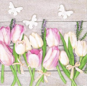 Serwetka decoupage 33x33 cm - kwiaty, tulipany