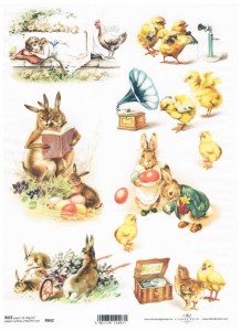 Papier ryżowy A4 ITD do decoupage - Wielkanoc 