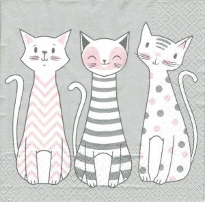 Serwetka decoupage 33x33 cm - koty