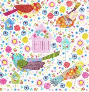 Serwetka decoupage 33x33 cm - ptaki, kwiaty