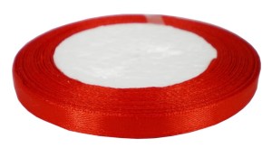 Wstążka satynowa 6mm 22m-  czerwona