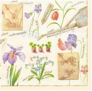 Serwetka decoupage 33x33 cm - kwiaty, rośliny