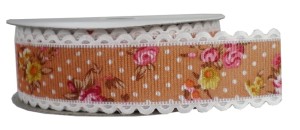 Tasiemka rypsowa, kwiaty 25mm 9m