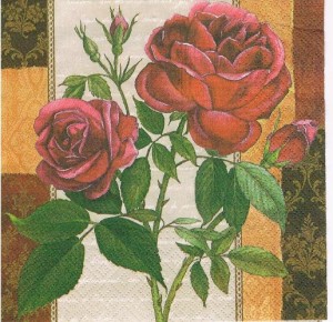 Serwetka ozdobna 33x33 cm - kwiaty, róże