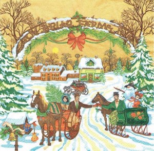 Serwetka decoupage 33x33 cm - widok, pejzaż zimowy